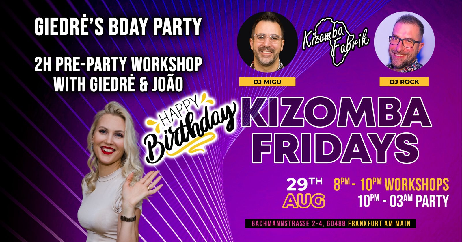 Kizomba Friday - Bootcamp & Giedre´s birthday Party - 29th August 2025 